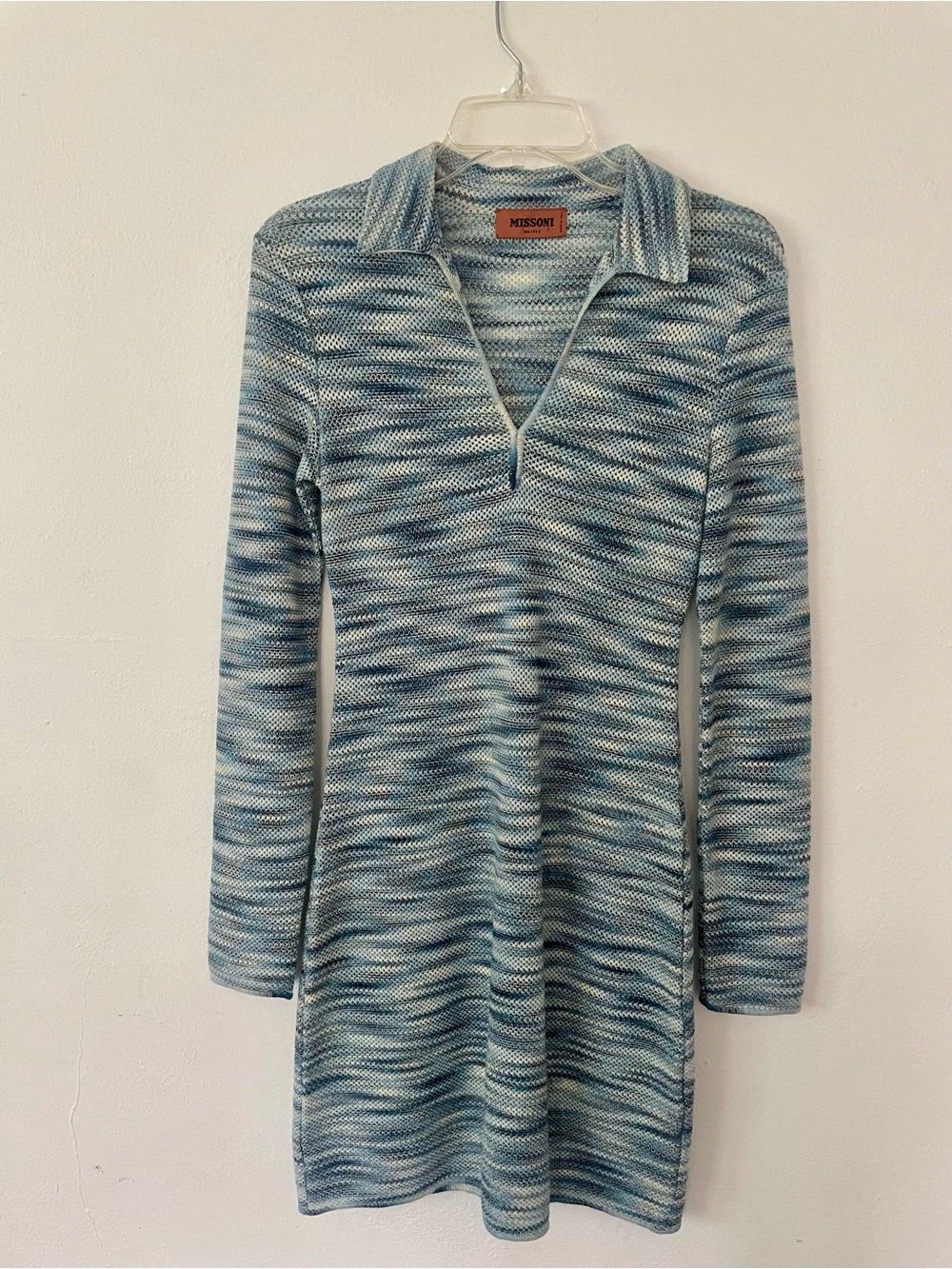 Missoni Blue Collared Marled Knit Tunic/Beach Dress - Size 40